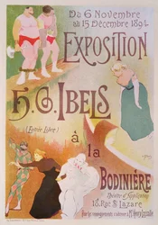 Reproductie van een affiche voor een tentoonstelling van H. G. Ibels, in de Bodinière, Rue Saint-Lazare, Parijs, 1894