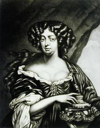 Portret van Lady Sophia Bulkeley (fl.1688) gegraveerd door Robert Dunkarton (1744-c.1817) uit Illustrious Characters in British History (mezzotint)