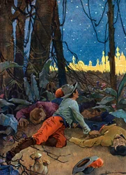 Voorstelling van El Dorado, een legendarische goudstad die Europeanen aantrok in de 16e en 17e eeuw en ontstond ten tijde van de verovering van de Nieuwe Wereld door de conquistadores in de 16e eeuw