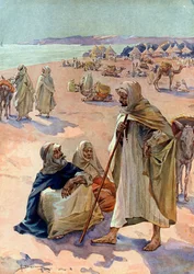 Gezicht op een Moorse markt van de Brakna in de regio Podor in Senegal, begin 18e eeuw (een Moorse markt bij Podor, Senegal)
