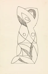 Knielende vrouwelijke figuur