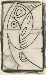 Reliëf ontwerp van een abstract vrouwelijk figuur