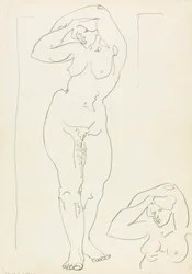 Twee studies van een vrouwelijke figuur