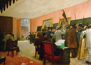 Een schilderij jurysessie in de Salon des Artistes francais (schilderij op canvas)
