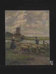 Pastoraal Landschap met Windmolen