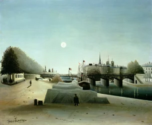 Een Uitzicht op het Ile Saint-Louis vanaf Port Saint-Nicolas, Avond