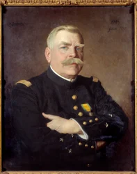 Portret van Joseph Joffre (1852-1931) maarschalk van Frankrijk. Schilderij door Henry Jacquier (1878-1921). 1915. Dim. 0,81 x 0,65 Versailles, Musee du Chateau