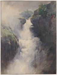 Een waterval in de bergen