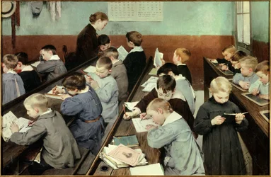 In de klas, het werk van de kleintjes