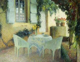 Terras van het landhuis in Marquayrol