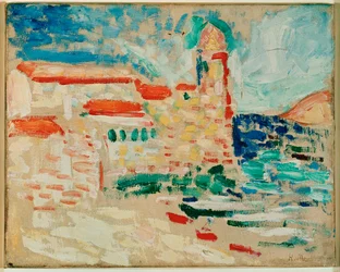 Gezicht op Collioure (schilderij op doek)