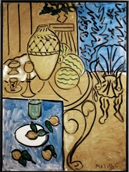 Interieur, geel en blauw