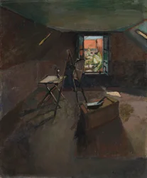 Studio onder de dakrand, ca. 1903 (olieverf op doek)