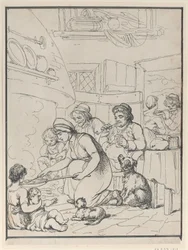 Koters, bij de haard, 1799