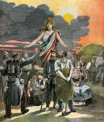 Allegorische gravure van de Franse Republiek