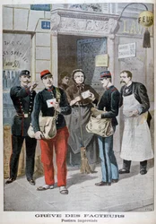 Postkantoor medewerkers improviseren, 1899