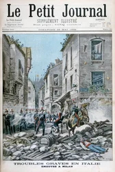 Ernstige ongeregeldheden en rellen in Milaan, Italië, 1898