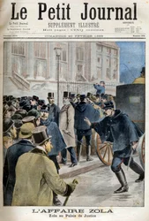 De Dreyfus - Zola affaire - Emile Zola , Franse schrijver, komt voor de rechtbank