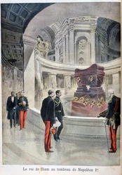 De Koning van Siam bij het graf van Napoleon I, Parijs, 1897