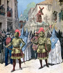De processie van Goede Vrijdag, Heilige Week, Sevilla, 1891