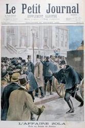 Émile Zola affaire, naar het Palais de Justice, Parijs, 1898