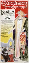 Poster van de Brusselse Internationale Tentoonstelling 1897 door Henri Privat Antoine Theodore Livemont (soms genoemd Privat-Livemont) (1861-1936)