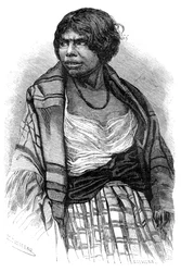 Mikmaq vrouw, Cape Breton, Nova Scotia, Canada, 19e eeuw
