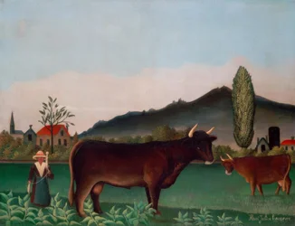 Landschap met koeien