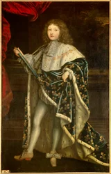 Portret van Lodewijk XIV als kind (1638 - 1715) in heilig kostuum