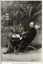 Portret van de auteur Dr. Charles Edouard Hocquard (1853-1911), medisch majoor van 1e klasse. Gravure door Thiriat, ter illustratie van het verhaal 