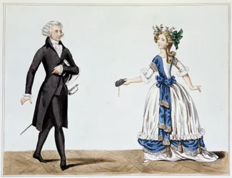 Promenade kostuums voor mannen en vrouwen