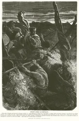 Julius Caesar, vermomd als slaaf, onthult zijn identiteit aan de bemanning van een boot die in een storm is terechtgekomen tijdens het oversteken van de Adriatische Zee, 48 v.Chr.