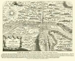 Plan van de Romeinse stad Lutetia, locatie van het moderne Parijs