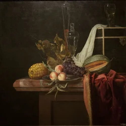 Stilleven met glas en fruit, ca 1675