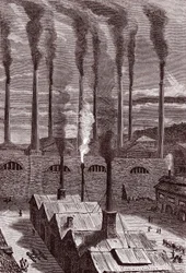 Grote kanonnenfabriek in Goldspring, nabij New-York