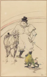 In het Circus: Getrainde Pony en Baviaan