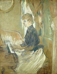 Aan de Piano, Madame Juliette Pascal in de Salon van het Chateau de Malrome, 1896