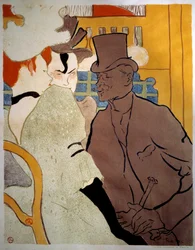 Engelsen in de Moulin Rouge Lithografie door Henri de Toulouse Lautrec (1864-1901) 1892 Albi, Musee Toulouse Lautrec