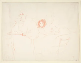 Vrouw met een dienblad, ontbijt, Madame Baron en Mademoiselle Popo