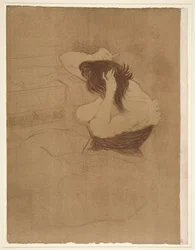 Vrouw die Haar Kamt, uit de serie Elles