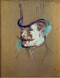 Studie voor meneer Warner. Tekening door Henri de Toulouse-Lautrec