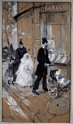 De dag van de eerste communie. Schilderij op karton door Henri de Toulouse-Lautrec (1888)