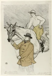 De jockey gaat naar de post