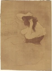 Vrouw die haar haar kamt, 1896