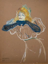 Yvette Guilbert zingt "Linger, Longer, Loo" 1894