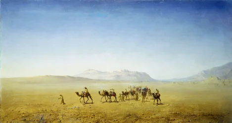 Een Arabische Karavaan in de Woestijn