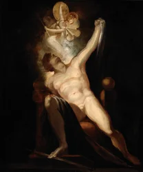 John Miltons Verloren paradijs, Satan en de geboorte van de Zonde (boek II, 746-758), schilderij nr. 6 uit de Milton Gallery