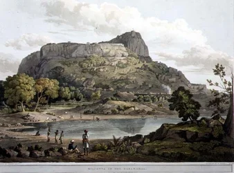 Riacotta in de Baramahal, plaat XII, gegraveerd door Daniel Havell (1785-1826) 1809