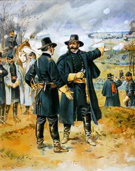 Generaal Burnside (1824-81) bij de Slag om Fredericksburg