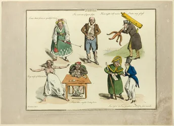 Plaat van illustraties tot populaire liedjes